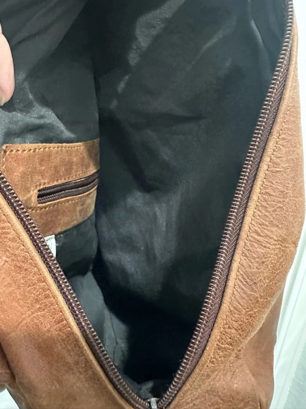Brown Genuine Leather Unisex Sling Bag